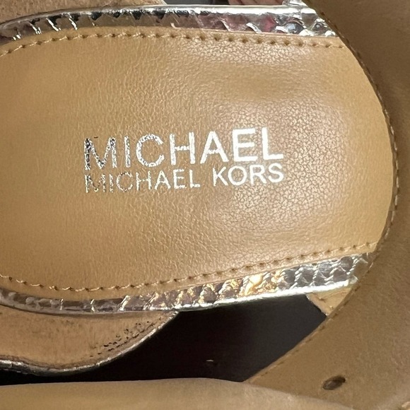 MICHAEL MICHAEL KORS AMAL HEELED SANDALS IN SILVER NWOB WOMEN'S SIZE 7.5 - Picture 12 of 14